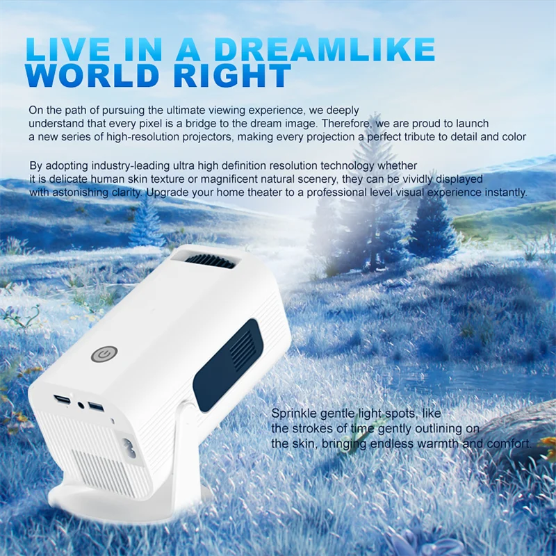 Full HD Android 11 Projector 210Ansi WiFi 6 and Bluetooth Home Theater Portable Beam Mini Projector Meeting Video Pocket Outdoor 3