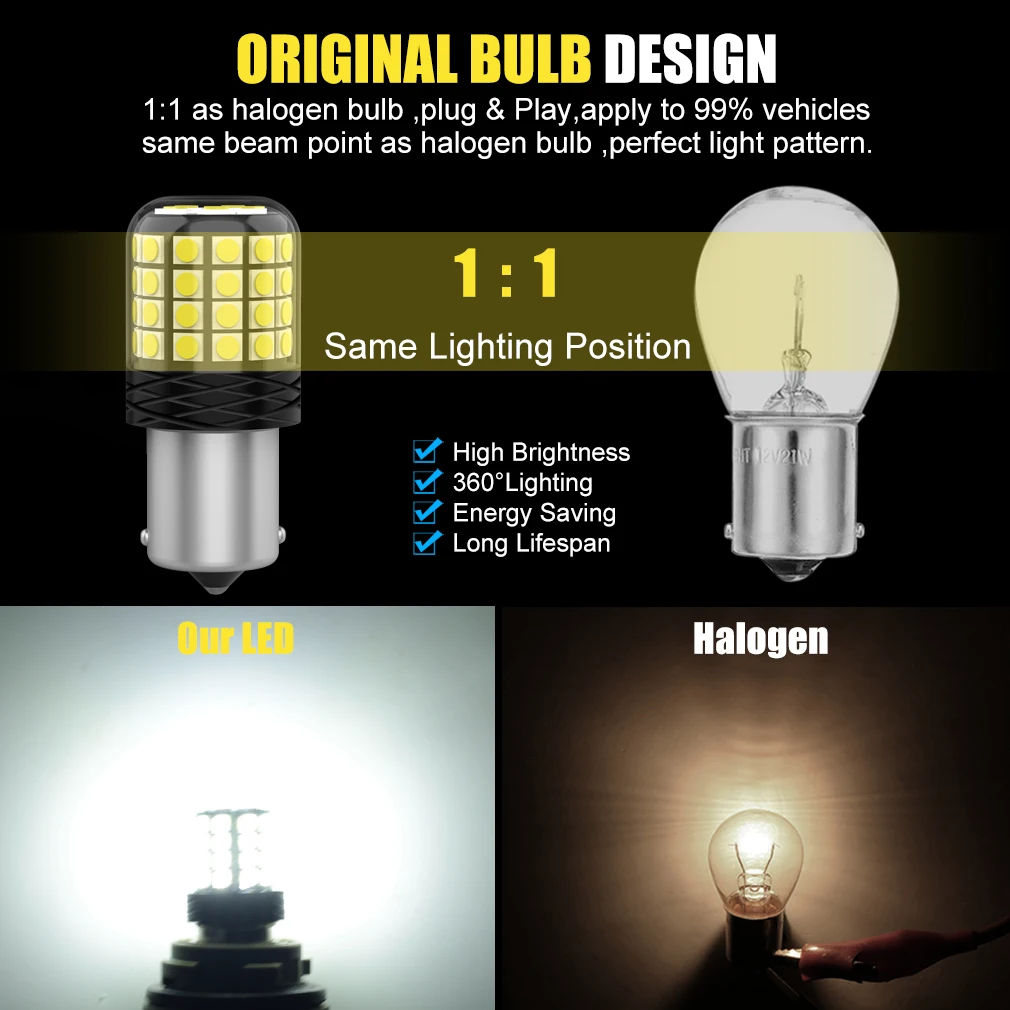 LED 1156 ڵ ȣ, 42W P21W, BA15S, BAU15S, PY21W, BAY15D, LED  1157, P21/5W, R5W, T20, 7440 7443, W21W, 6000K, 12V