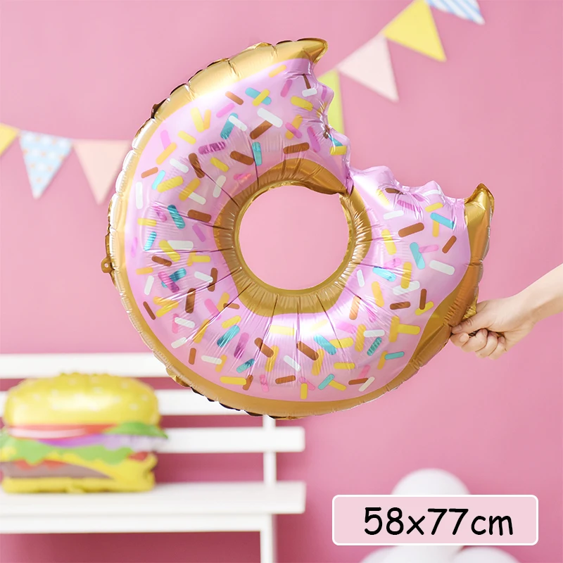 Niedliche Burger Donut Folie Ballon farbige Süßigkeiten Eis Popcorn, Helium Aluminium Ballon, Kinder Baby party, Geburtstags feier Dekore – Detail 1