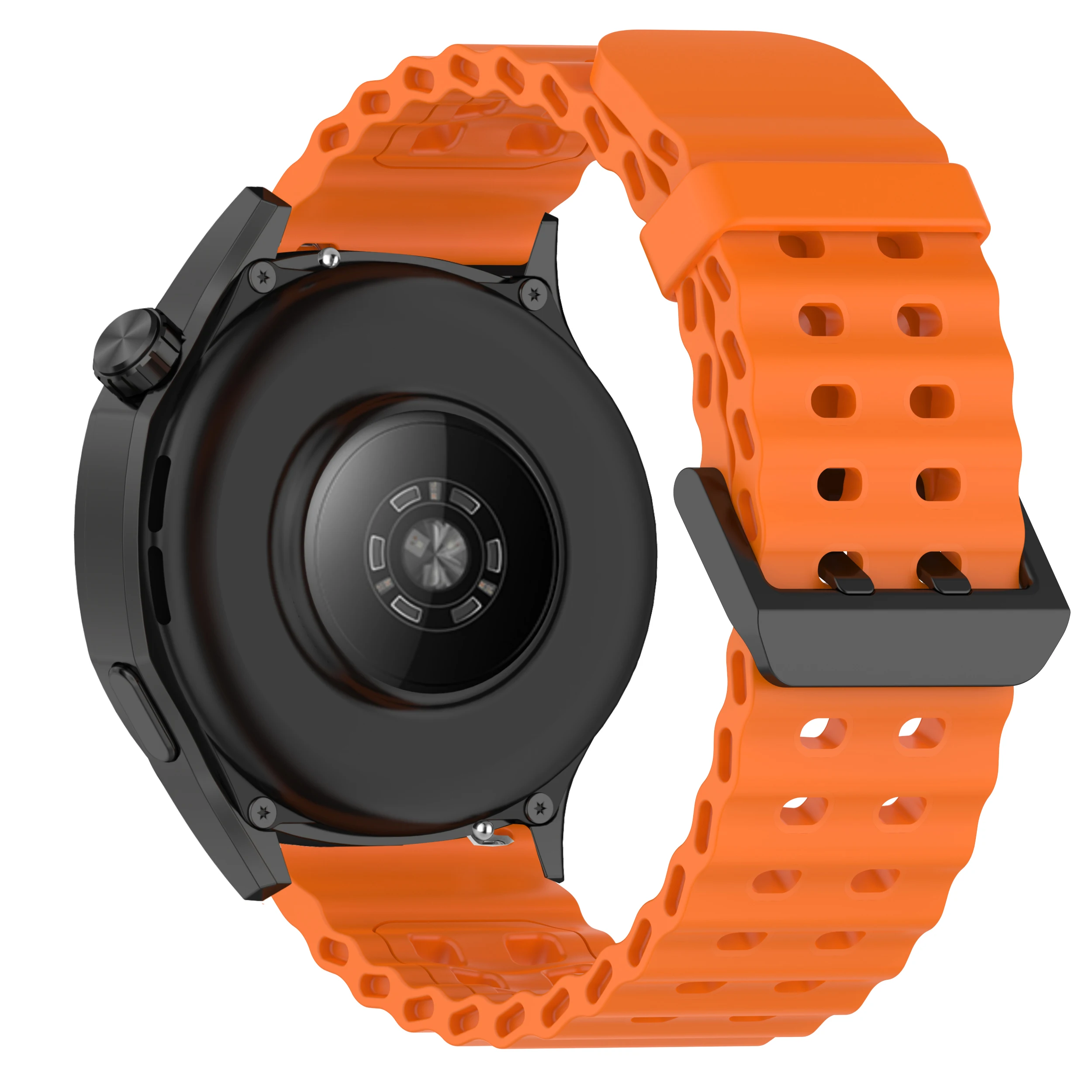 Dual-Tone Wave Silicone Sport Wristband - 22mm Strap