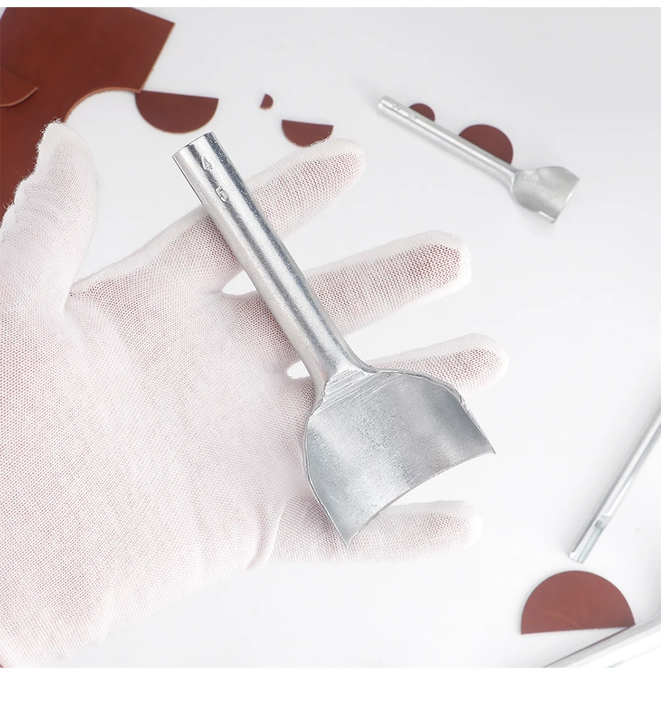 Qjh 3 pcs halbrunder Stempel Leder Locher Leder Handwerk, 10 Größe Leder Cutter Punch, Gürtel Brieftasche Ende Handwerk Stanz werkzeug 8-50mm – Detail 4