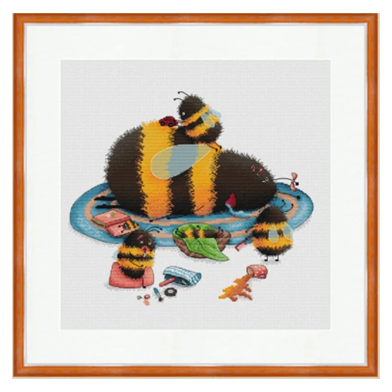 Amishop животик медовая пчела мама высшее качество милый Счетный Набор для вышивки крестиком пчела мамина Рукоделие украшение для дома Diy