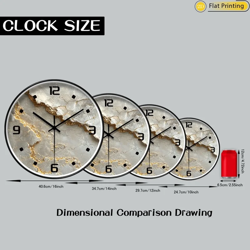 Marble Gold Wall Clock 3