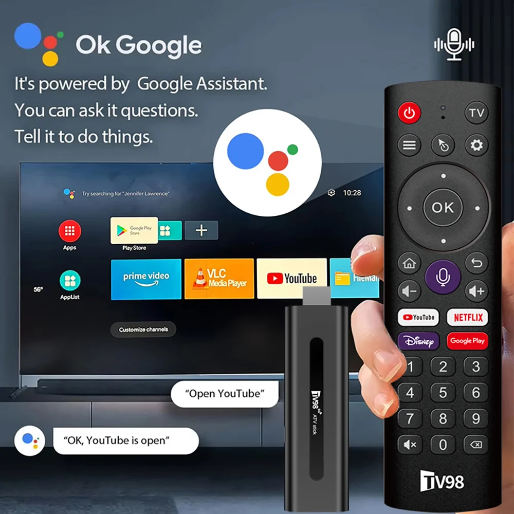 S6d4be53c50d0414380a7569ab4dec600d TV98 ATV Stick Android 14 BT 5.0 Allwinner H313 4Core 4G 5G Dual WiFi Voice Remote HD 8K 4K @60fps TV stick 8GB 128GB iptv