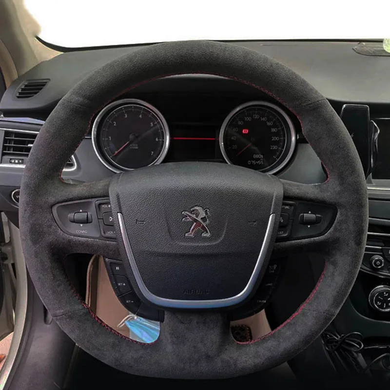 Coprivolante Per Auto Treccia In Pelle Scamosciata Per Peugeot 508 2011-2008 508 Sw 2011-2018 Accessori Per Auto Interni Auto