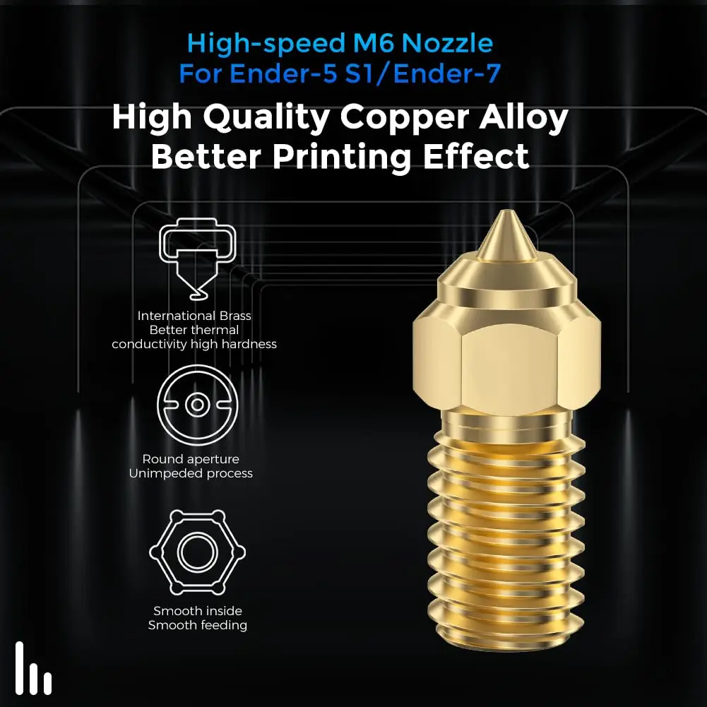 Creality Ender 3 V3 SE сопла 0,4 мм 5 шт. высокоскоростные латунные сопла Hotend экструдер сопла для 3D принтера Ender 5 S1/M6/Ender 7