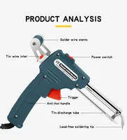 Pistolet à souder automatique 110V/220V 60W, prise US/EU, chauffage interne portatif, envoi automatique de pistolet à étain, outils de réparation de soudage 4