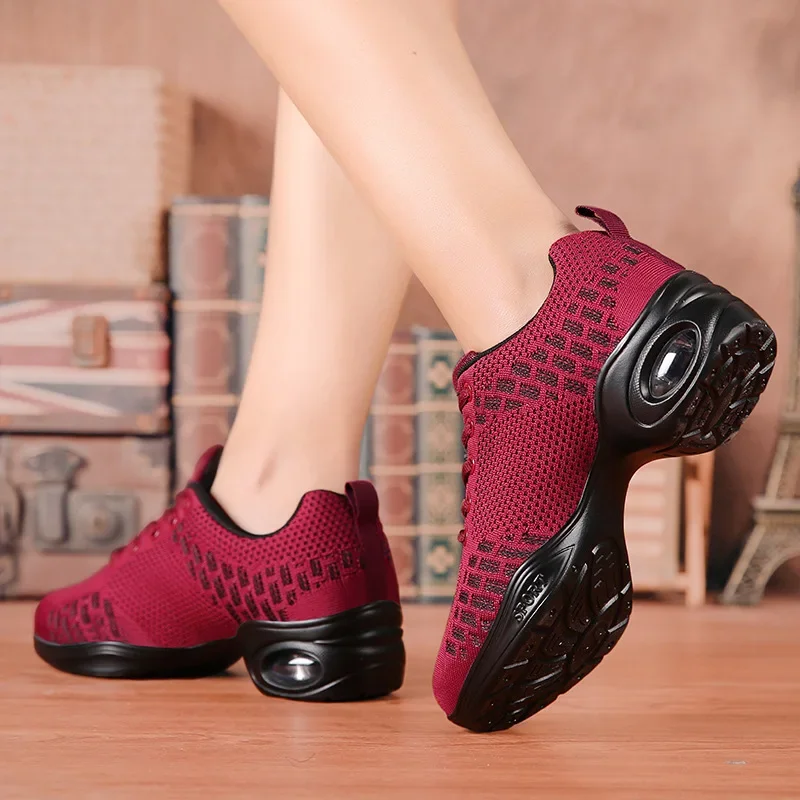 Fashion Sneakers Dance Shoes for Women ing Woven Mesh Comfortable Modern Dancing Shoes Girls Ladies Outdoor Sports Shoes
