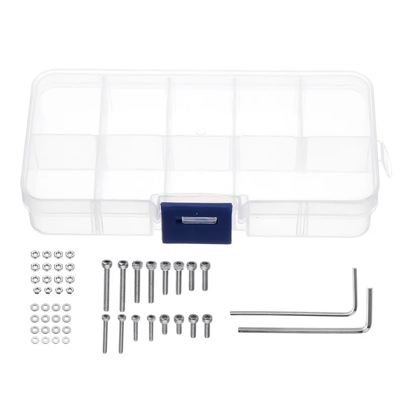 Mini Universal Cartridge Mounting Box Kit 50Pcs Stainless Steel Bolts Screws Nuts Set Tool Case Turntable Record Player Box