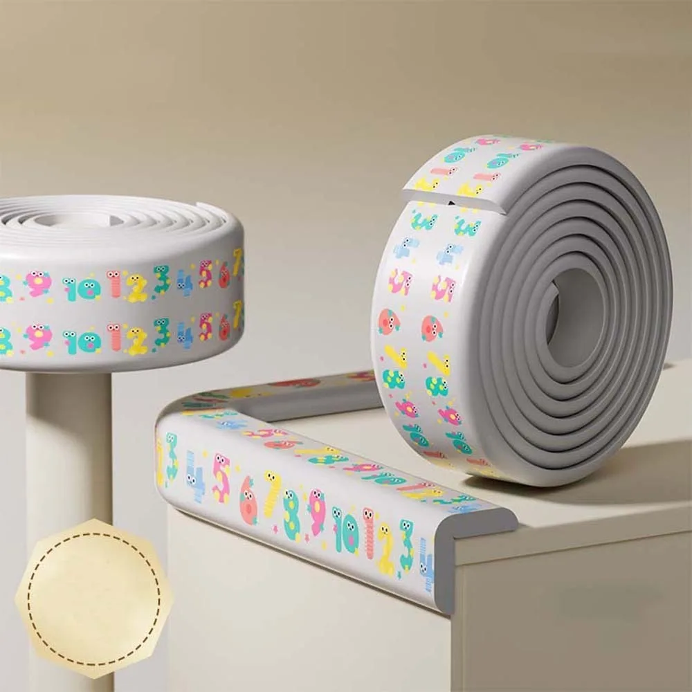 Double-sided Tape Baby Anti-collision Strip Soft Cartoon NBR Edge Corner Yellow Pink Anti-collision Protection Corner Kids
