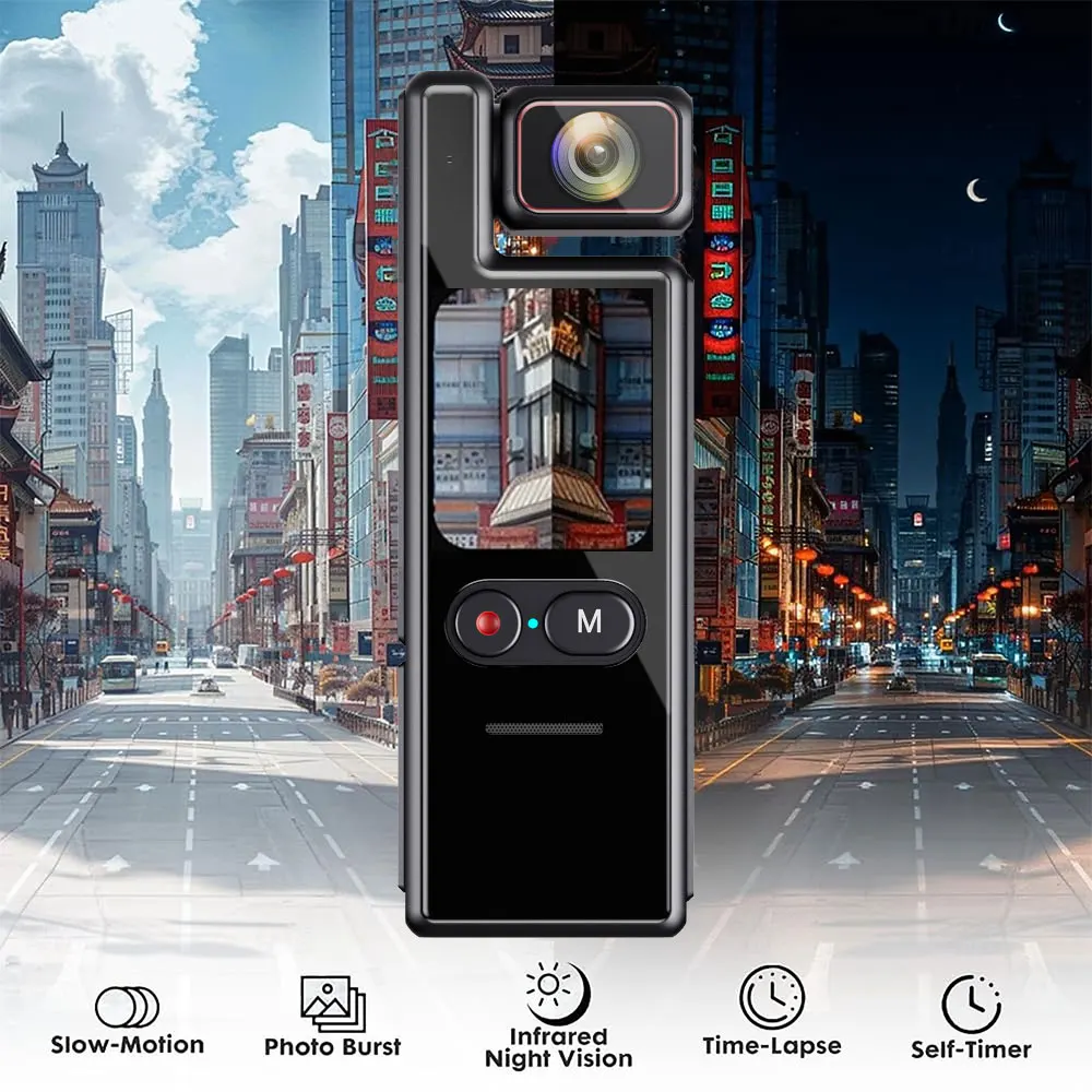 4K Pocket Action Camera 4x Zoom Touch Screen Anti-Shake Digital Vlogging Camera Waterproof HD Sports DV Portable Video Recorder