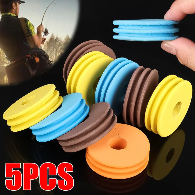 

5pcs EVA Foam Spools Fishing Winding Board Fishing Hook Line Tackle Foam Spool Trace Wire Swivel Tackle Fish Line Storage