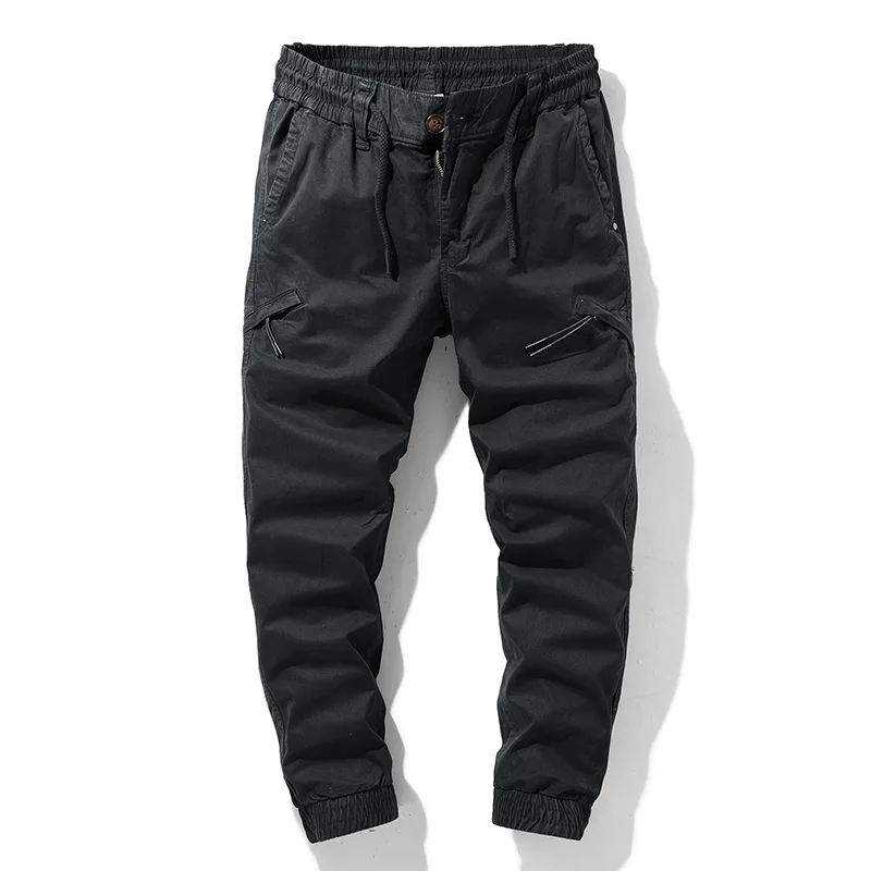 

Spring and Autumn Overalls Men's Jogging Sports Military Pants Casual Men's Elastic Neck Cotton Pants Plus Size