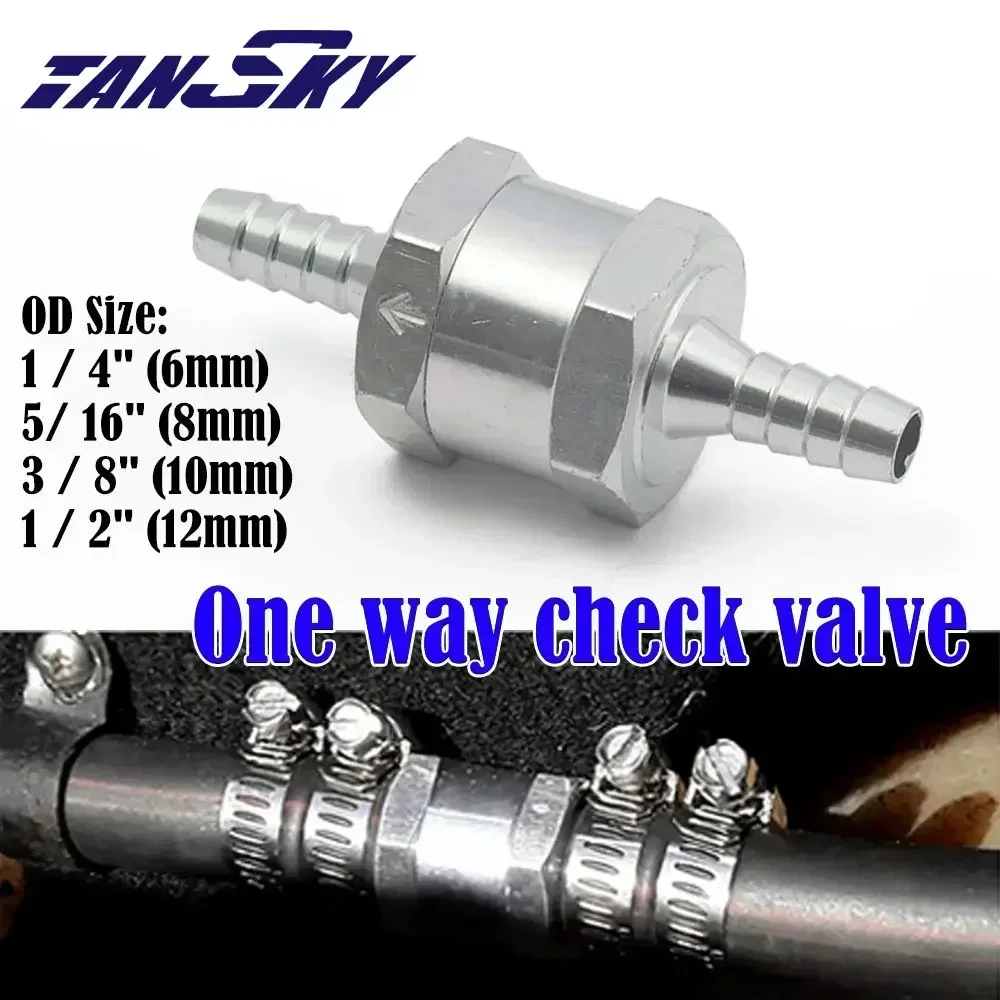 TANSKY Aluminium Alloy One Way Check Valve Fuel Non Return Check Valve Petrol Diesel Oil Gas EPAA22G01KM