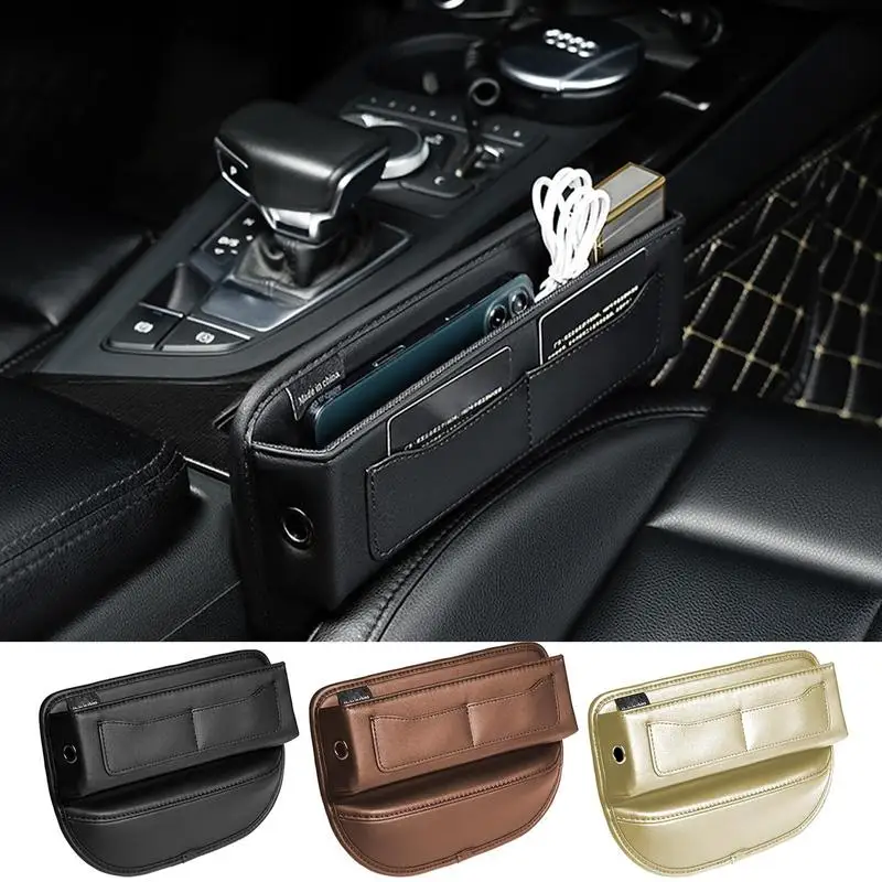 

Car Seat Organizer Universal Car Seat Gap Organizer PU Leather Auto Console Side Pocket Seat Crevice Storage For Car Accessories