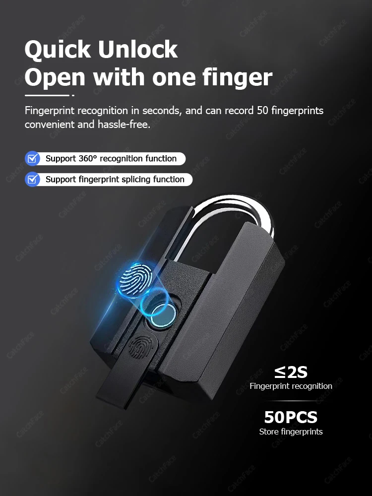4 Ways Unlock TTlock App Waterproof Fingerprint Key 13.56khz RFID Card USB Rech