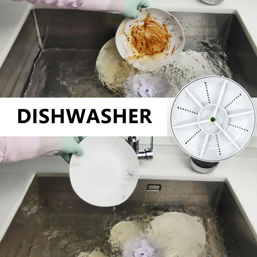 Portable Ultrasonic Dish Washer 18W Cordless Sink Dishwasher 2 Modes Bowl Washing Machine Household Sink Dishwasher for Home Use 4