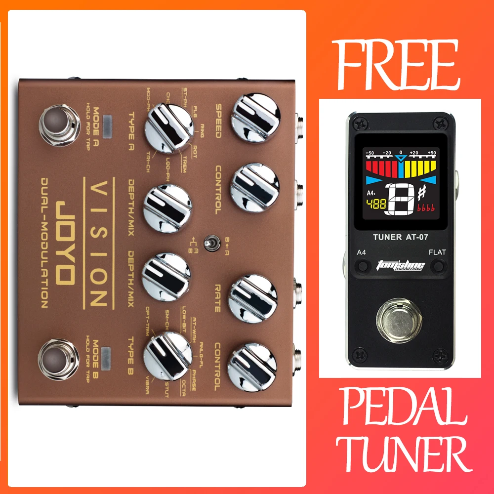 

JOYO R-09 VISION Multi-effect Guitar Pedal 9 Effects Dual Channel Modulation Multi Effects Pedal True Bypass Guitar Accessories