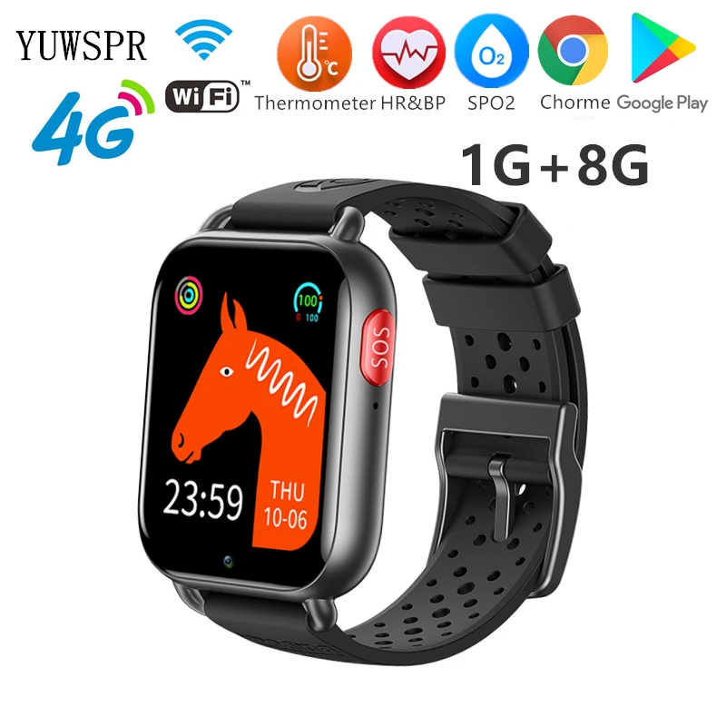 Relógio Inteligente Infantil com Gps Wifi Suporte Bluetooth Temperatura Corporal Rastreamento de fc e bp Relógio 4g Sim em Hebraico t7 Whatsapp