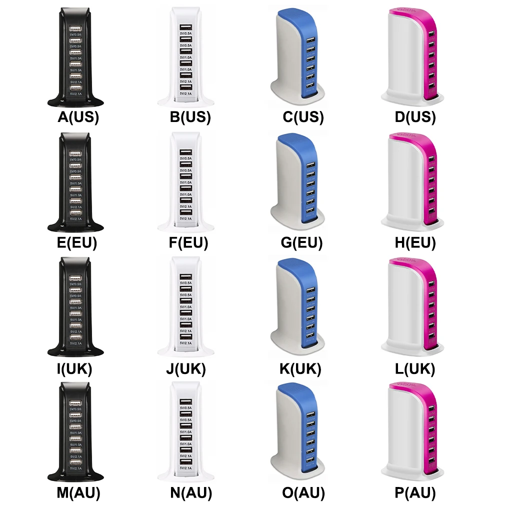 

6-портовые USB-разъемы для зарядных устройств