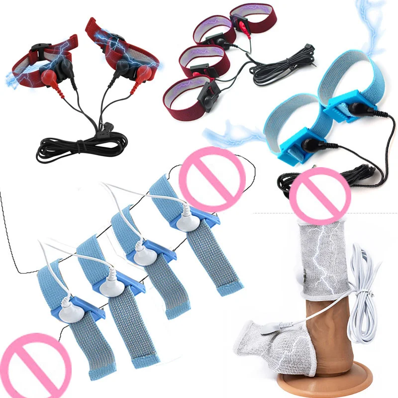 18+ Adults Electro Shock Penis Ring Urethral Catheter Electric Stimulate Massage Glans Trainer Cock Cage Penis Extender Sex Toys