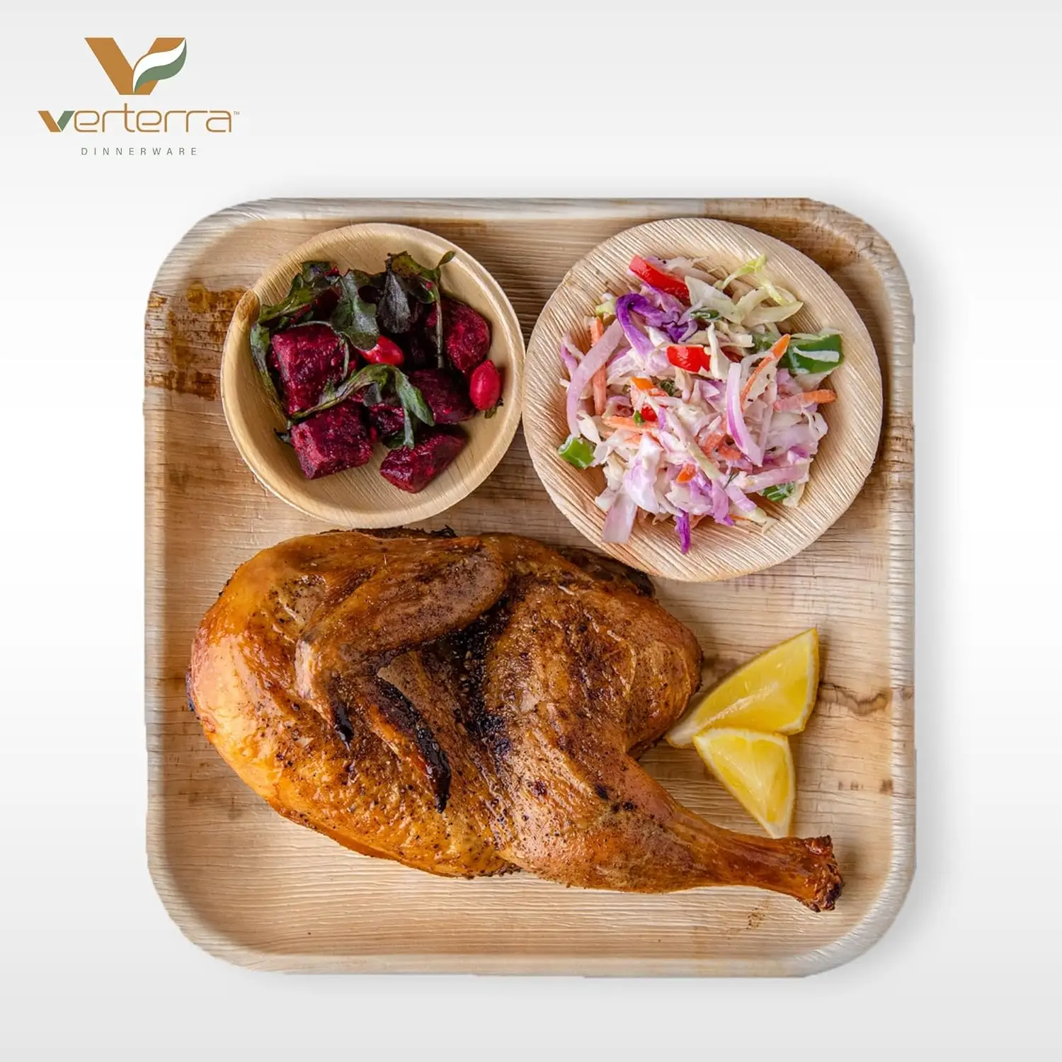 Palm leaf plates-10 inch square, 100 pack &ndash; Like Bamboo plates, Disposable and Eco-friendly dinnerware in bulk for Events