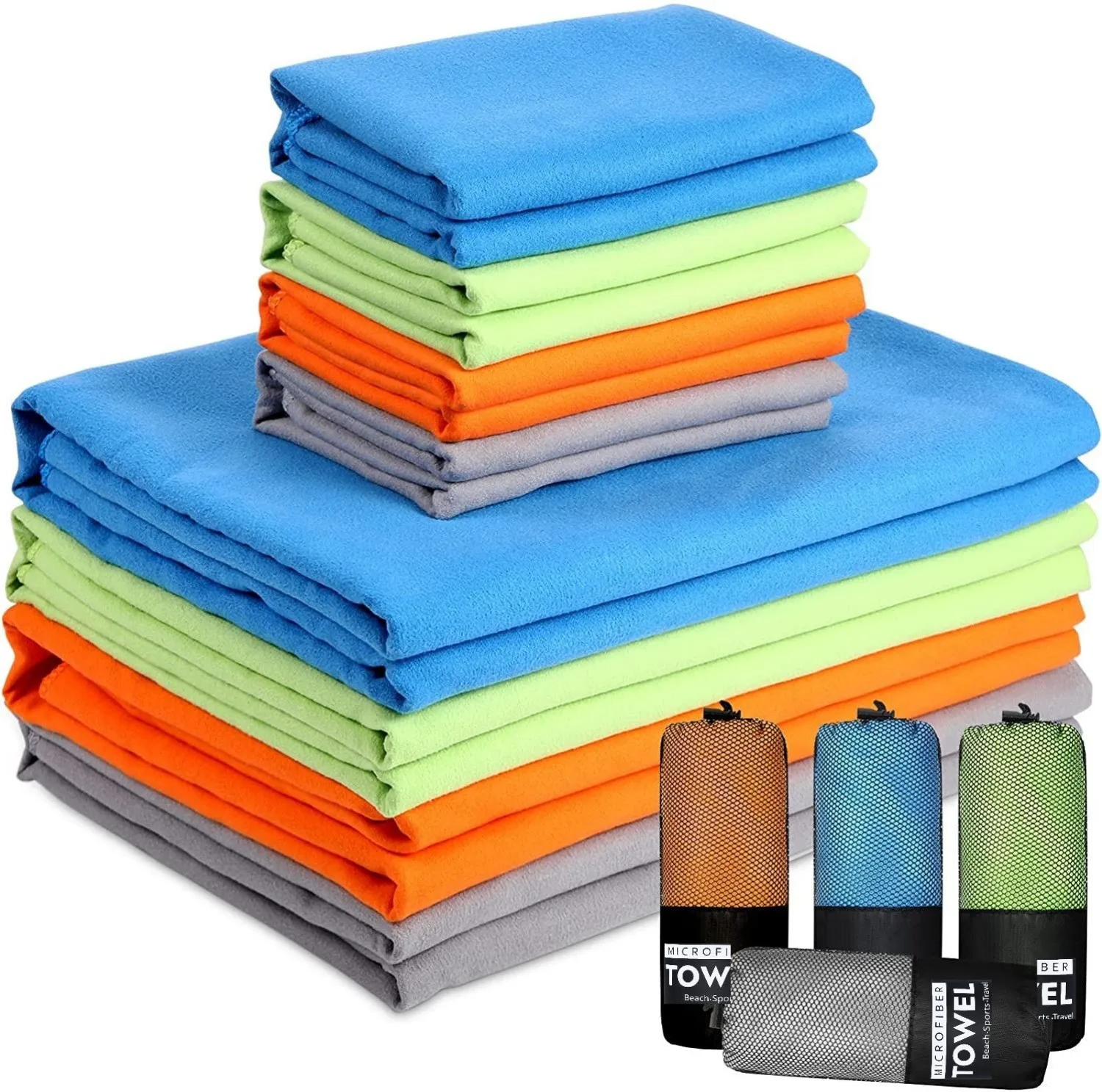 New Microfiber Sports Towel Quick-Drying Super Absorbent Camping Towel Soft Lightweight Gym Swimming Yoga Beach Towel Beach towels & mats Practical Beach Essentials
