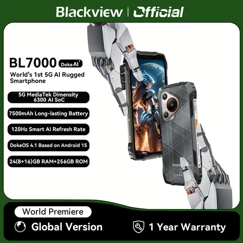 BLACKVIEW BL7000 5G AI Rugged Phone Deepseek GPT Android 15 Smartphone, 6.78" HD+2.4K Display 120Hz, 8GB RAM 256GB, 7500Amh - Image 2