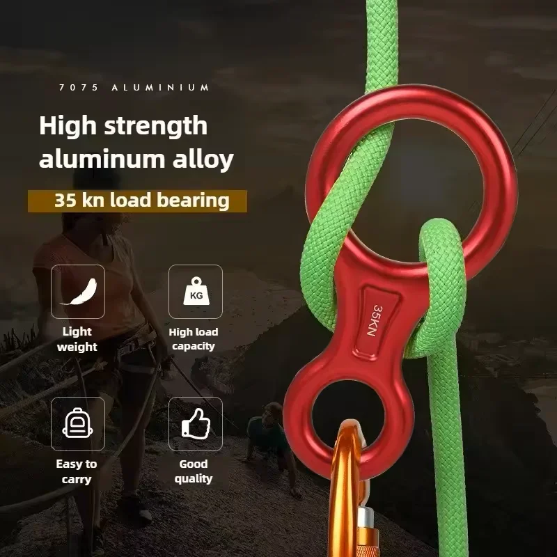 Heavy-Duty Aluminum Climbing Descender with Bent-Ear Design