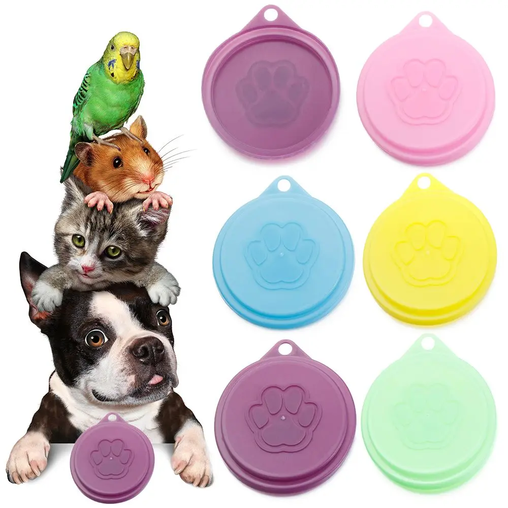Dog Cat Pet Food Tin Cover Plastic Lids Can Caps Fresh Top Covers Storage