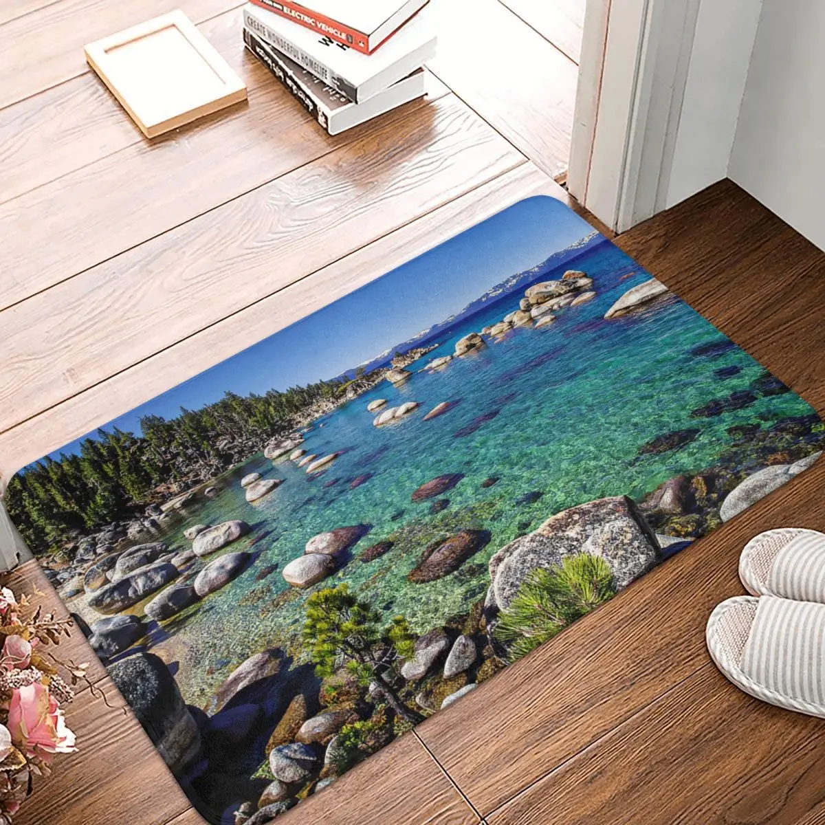 

Lake Tahoe Waterscape Doormat Rug carpet Mat Footpad Bath mat Non-slip toilet Balcony Parlor durable Washable