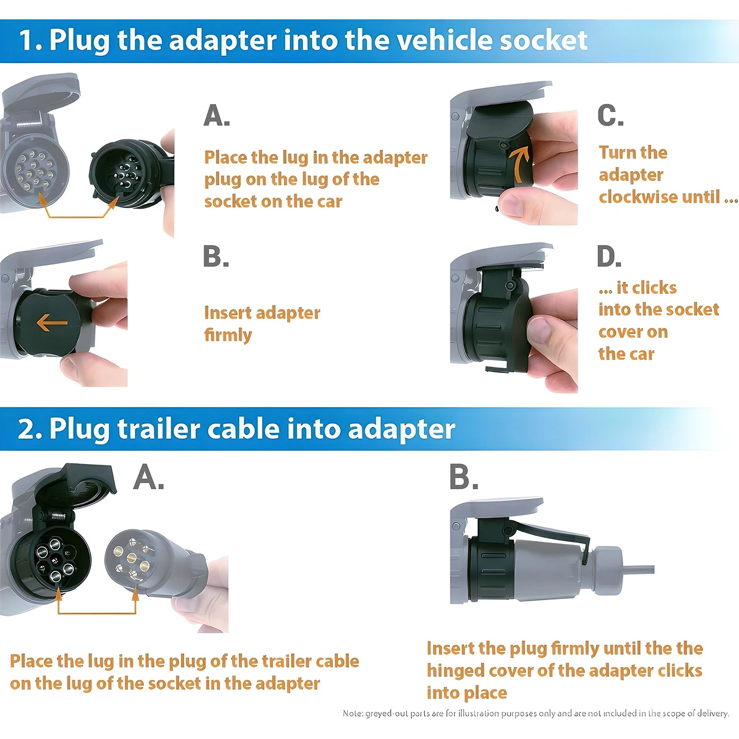 Towing Adapter 13 Pin to 7 Pin Towing Adaptor Trailer Caravan Truck Towbar Car Plug Adapter 12V Waterproof Electric Socket Converter Connector