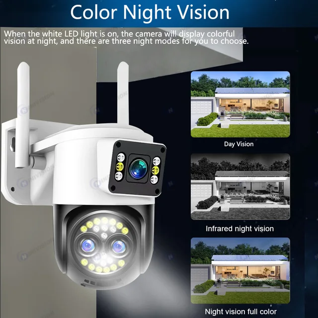 12MP 11X PTZ Zoom 6K 12Million High-Definition Three lens Surveillance WIFI Monitor Voice Intercom Panoramic Night Vision Camera - Image 6