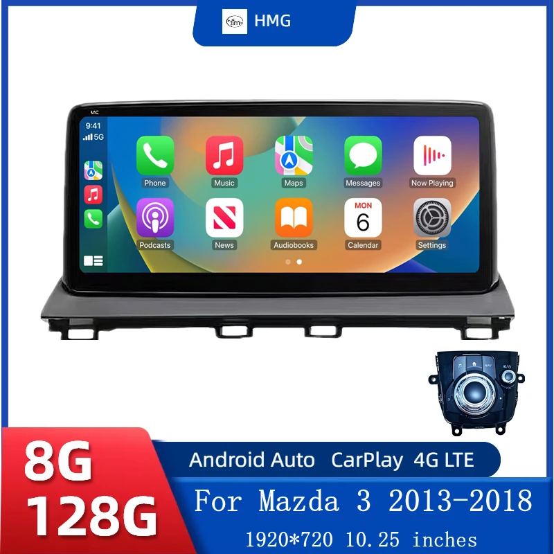 HMG Android Radio 10,25 para Mazda 3 Mazda3 Axela 2013-2018 sistema CarPlay AndroidAuto reproductor Multimedia navegación GPS autoradio 1