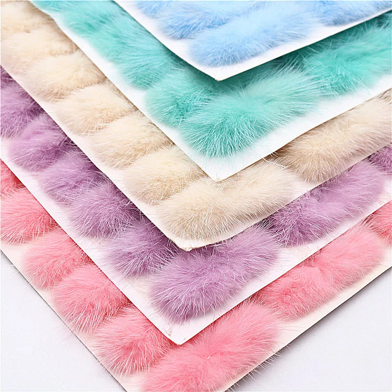 Natural Mink Fur Pompones 3*7cm Fur Bowknot Soft Pompoms ball DIY Pom Pom Handmade Headdress Clothing Hats Supplies pom poms craft supplies fluffy ball accessories craft supplies