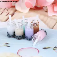 3Pcs 1:12 Dollhouse Miniature Creative Milk Tea Cup Cream Drinks Bottles Model Dolls Kitchen Food 1