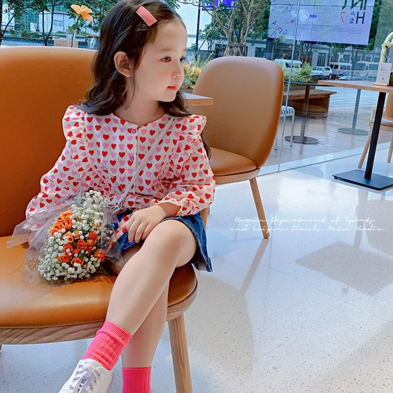 

Girls Clothing Sets Girls Korean Clothing Spring Autumn Long Sleeve Shirt Tops+Denim Skirt 2pcs Girls Outfits Costume Suit 3-7Y