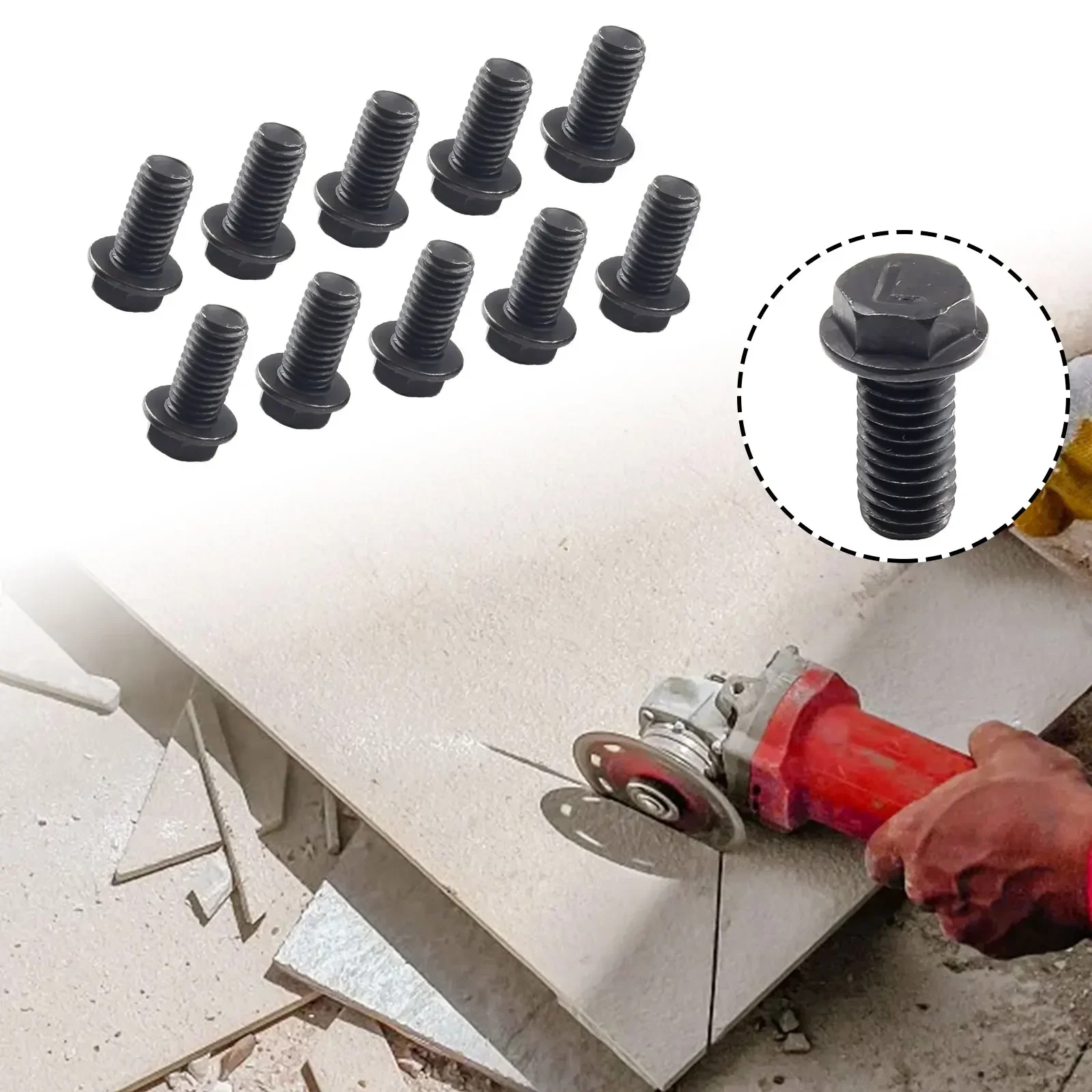 Parts Screw Galvanized Left Hand Thread M8 M7 M6 Saw Blade Screw 10pcs Accessories Black Carbon Steel