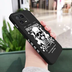 Black Rock Skull Design Liquid Silicone Phone Case for Xiaomi 11T(11T Pro) (Black)