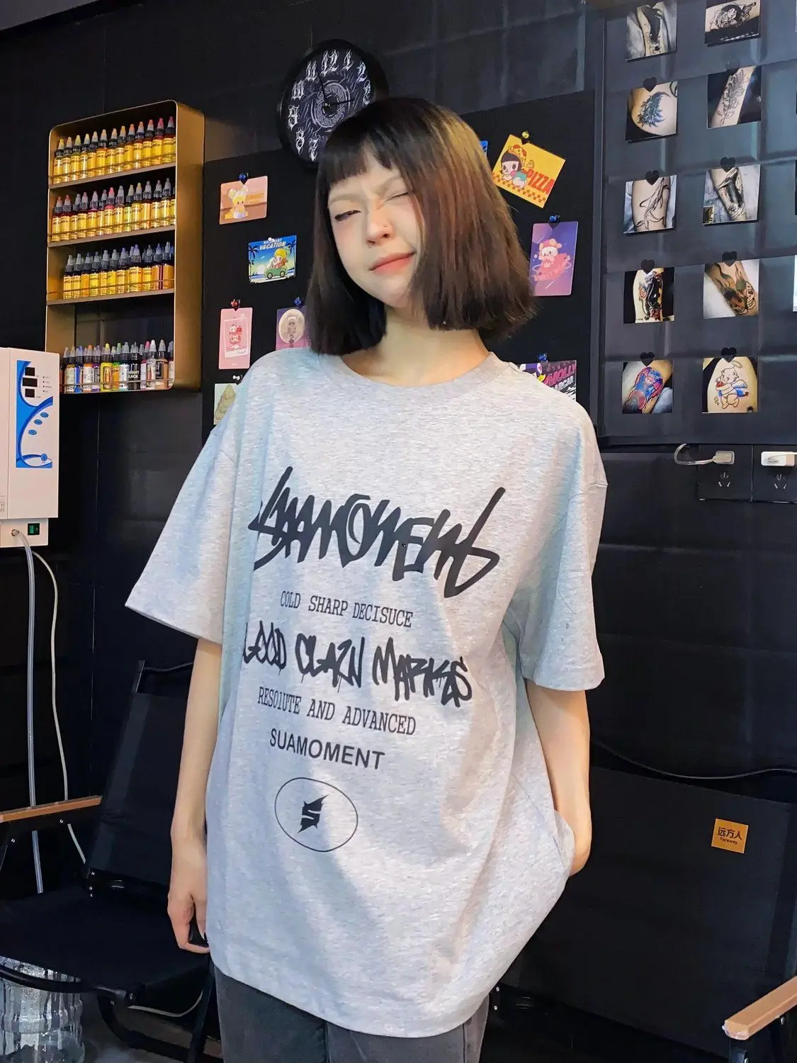 

American casual trendy brand short-sleeved summer simple style cotton T-shirts for men and women loose Korean style couple tops