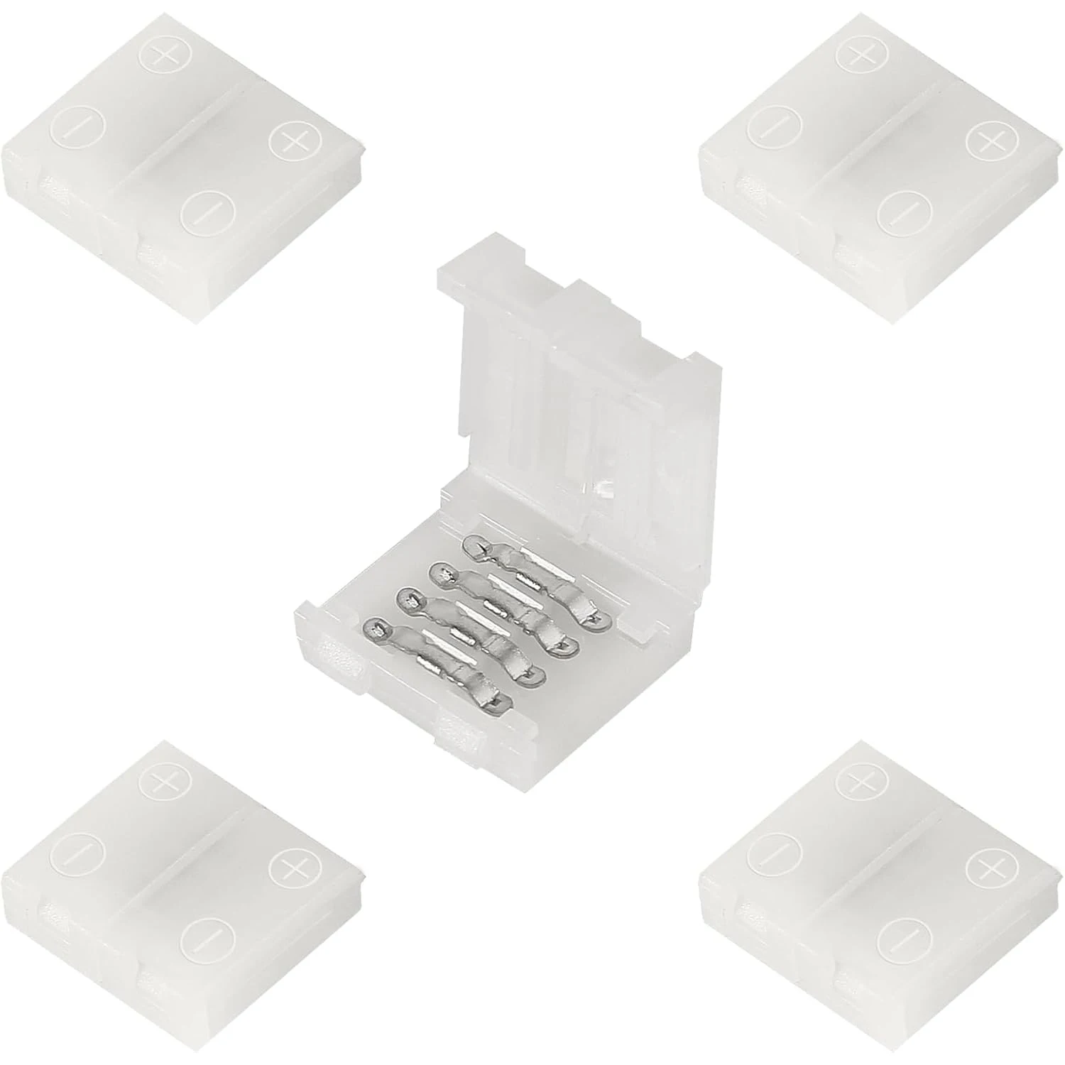 10 peças conectores de tira led de 4 pinos 10mm de largura clipes de ...