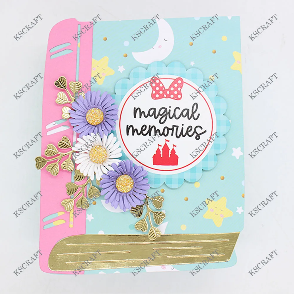 KSCRAFT 대형 도서 미니 앨범 금속 절단 다이 스텐실 DIY Scrapbooking 장식 엠보싱 DIY 종이 카드