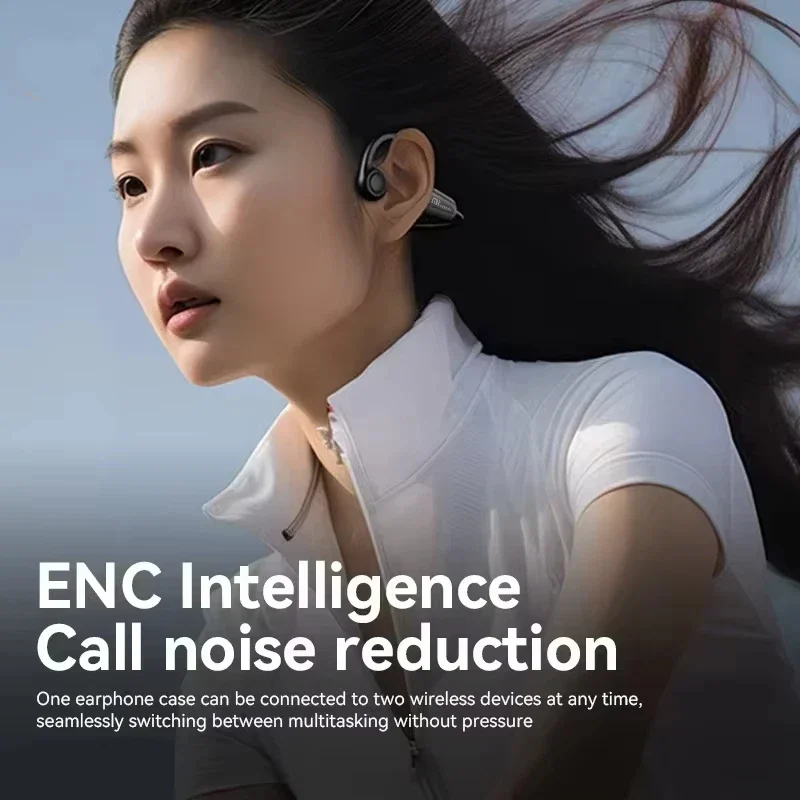 Wireless Bone Conduction Sports Earphones - Waterproof Neckband with Mic, Enhanced Sound, and Long Battery Life