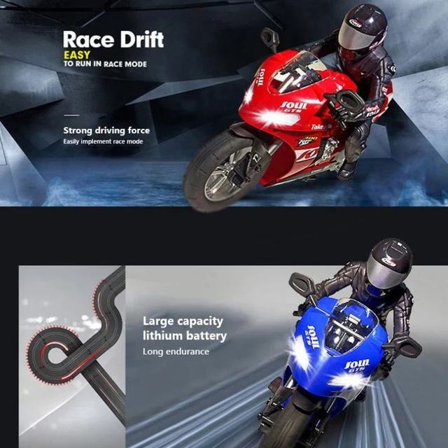 2.4G RC Motorcycle with LED Light Self-Balancing High Speed Remote Control Racing Cars Stunt Motorbike Race Drift Motorcycle Toy 4