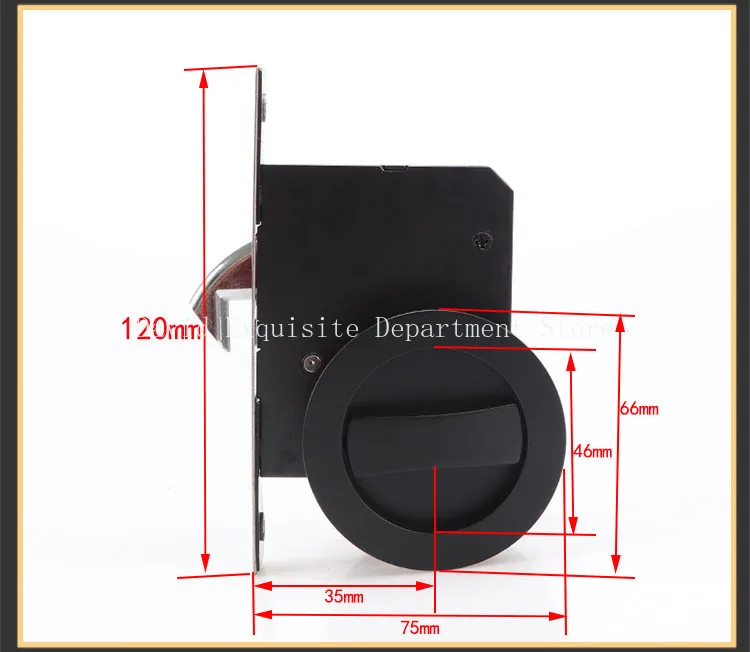 Sliding Door Hook Lock Dark Zinc Alloy Door Handle Bathroom Kitchen Single Hook Double Lock