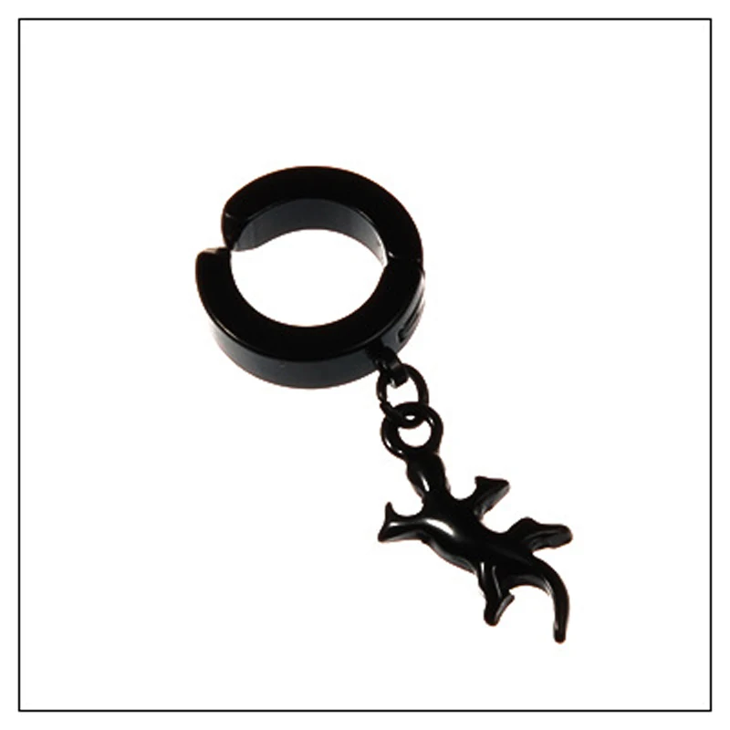 Clip On Hoop Earrings For Men Stainless Steel Fake Piercing Dangle Huggie