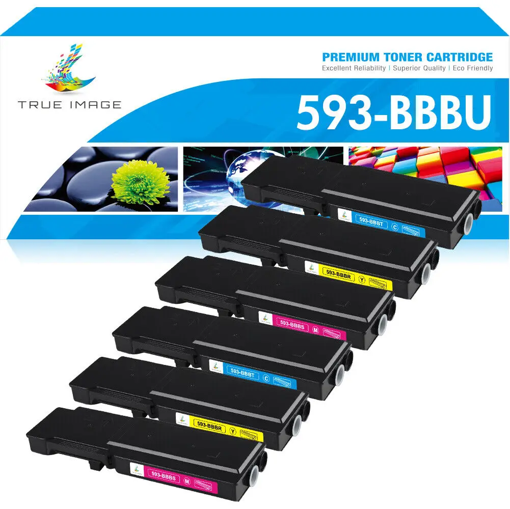 

6PK 593-BBBU Toner Cartridge Compatible With Dell Laser Printer C2660dn C2665dnf