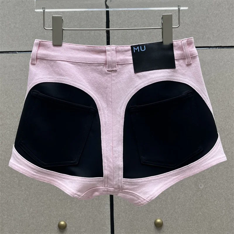 

2023 Trend Women's Shorts Korean Fashion Contrast Stitching Jeans Pure Cotton Denim Sexy Girls' Super booty shorts