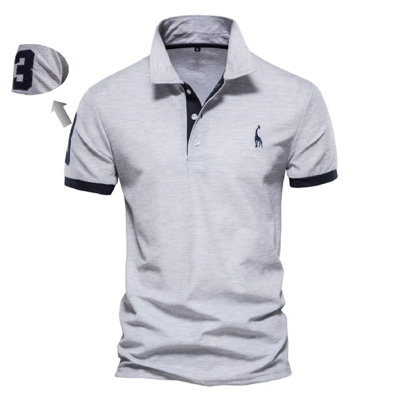 AIOPESON Embroidery 35% Cotton Polo Shirts for Men Casual Solid Color Slim Fit Mens Polos New Summer Fashion Brand Men Clothing 8