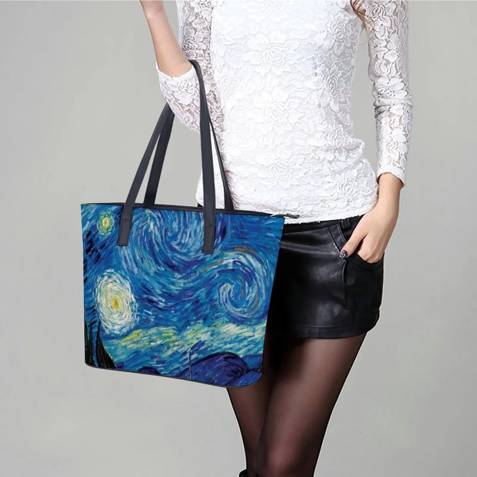 Abstract Sky Handbags Van Gogh Starry Night PU Leather Shoulder